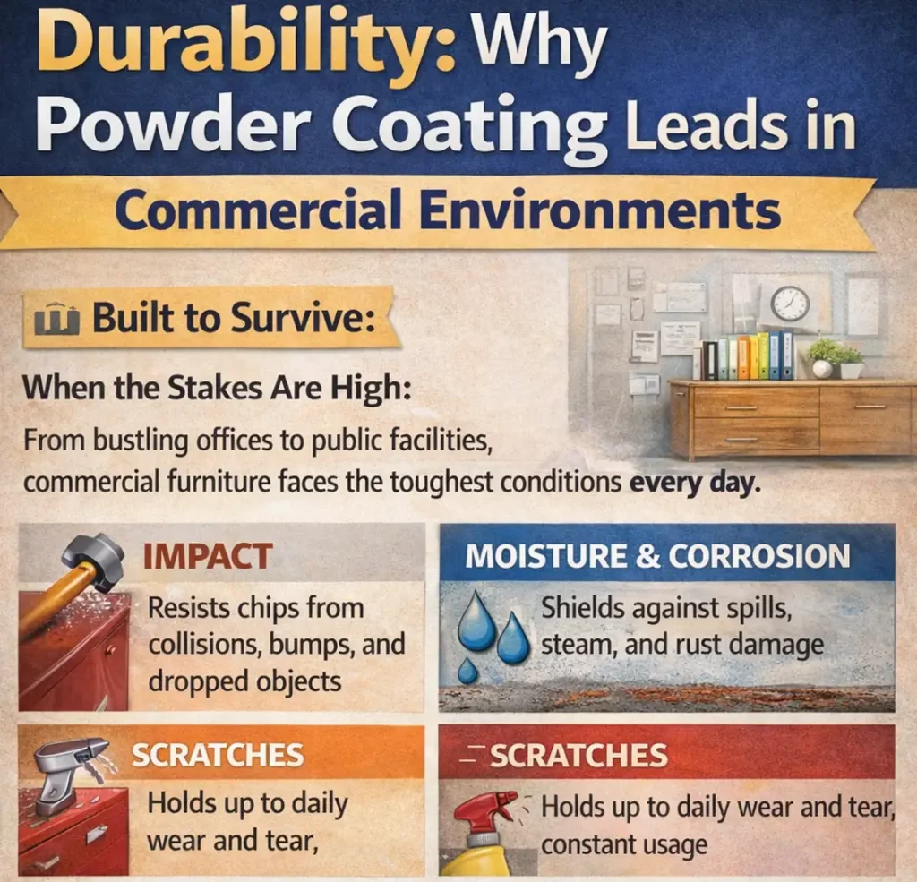 Why Powder Coating Leads in Commercial Environments
